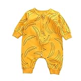 象とバナナ柄 Nicircle ロンパース カバーオール 新生児 長袖 ベビー服 赤ちゃんジャンプスーツ ワンピース 連体服 男の子 女の子 薄手 柔らかい 祝い おしゃれ Rompers 身長60-