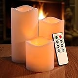 リーダーテク(lederTEK) 3個セット リモーコン 電球色光 電子電池ろうそく ledキャンドル 無煙蝋燭 室内電飾 パーディー 結婚式 屋外 夕飯飾り