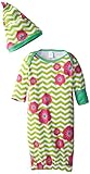 Sozoベビー女の子Chevron Floralガウンとキャップセット