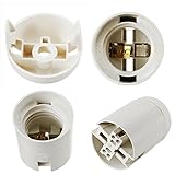 ILS - E27 Base 4A Black White Lamp Socket Holder for LED Bulb Energy Saving Light AC250V