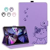 【 YIMESA Fire HD 8 ケース (2024/2022/2020) Fire HD 8 Plus ケース 】 Fire HD 8 2024 ケース Fire HD 8 カバー は手触りが快適です Fire HD8 ケース 第12世代 Fire HD 8 2022 ケース 新鮮でかわいい猫のプリント Fire HD 8 カバー スタンド機能付き Fire HD8 カバー -パープル
