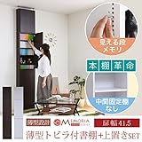 MEMORIA 棚板が1cmピッチで可動する 薄型扉付幅41.5 上置きセット