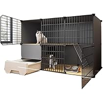 ブラック　黒　2段式キャットケージ トイレ付き 楽天市場】猫 ケージ トイレ付 ハンモック付 収納型 キャット