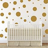 Assorted Vinyl Polka Dots circle wall decals vinyl stickers nursery decor (Gold/set of 32) [並行輸入品]