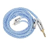 Kbear ST18 2pin3.5mm リケーブル イヤフォン音質改善 16芯銀メッキ 5N アップグレードケーブル 銀メッキ線 2PIN 交換用ケーブル 柔らかい kzイヤフォン対応 ソフト イヤホン延長 有線イヤホン 3.5mmプラグ リッツ構造 電気メッキ銅金ケ一プル 耳掛けデザイン 16芯 合計224本 (2pin3.5mm・ブルー)