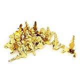 uxcell　コーナープロテクター　プラスチック製　ゴールドトーン　アングルシェルフブラケット　20個入り