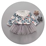 Pojour 春 0-2歳 2-7歳女の子可愛いドレス キッズスカート 漫画ウサギ 通気 綿 グリーン(80cm)