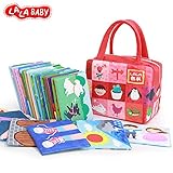 Lalababy Baby Toy 26pcsソフトカードcontrary World幼児用早期教育インタラクティブゲームwithレッドストレージバッグ