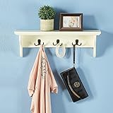 HAIZHEN ウォールマウントシェルフフックフローティング帽子コートラックユニークなウォルナット、ミルキー ( 色 : Milky )