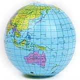 Liebeye ボール 地球儀 空気 直径38cm 英語 pvc インフレータブル グローブ ビーチボール 子供 おもちゃ ギフト 飾り物 部屋飾り 知育玩具