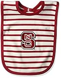 NCAA North Carolina State Wolfpack乳児ストライプニットよだれかけ、ワンサイズ、レッド/ホワイト