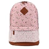 Damara Girls Oxford Floral Print Lace Backpack,Pink [並行輸入品]