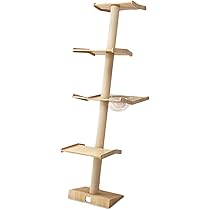 キャットタワー 木製 スリム 据え置き 爪とぎ 運動不足解消 高さ約165cm Amazon | XUDREZ 木製 キャット タワー 据え置き 頑丈 猫タワー