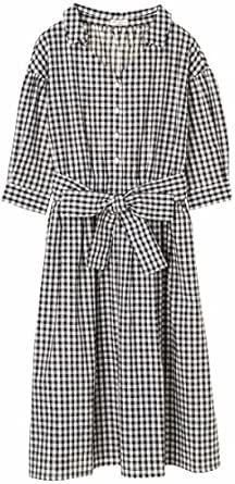 Amazon Co Jp アースミュージック エコロジー Earth Music Ecology アースミュージックアンドエコロジー ギンガムチェックワンピース ブラック F 服 ファッション小物