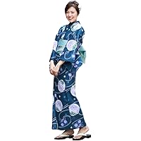 浴衣　大きめサイズ　浴衣 3L 百合　濃紺　帯　2点　新品　未使用　0714⑧ 即日発送】ネイビー地x百合柄浴衣【浴衣3点セット 浴衣/帯/下駄