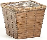 【ビニール付き】 ブラウンバンブー製 角型アレンジ 5号用 (19.5×19.5×17cm) 271-50DEB
