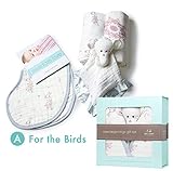 aden + anais (エイデンアンドアネイ) ギフトセット 出産祝い おくるみ スタイ ブランケット ぬいぐるみ NEW BORN SET 【並行輸入品】 A For the Birds