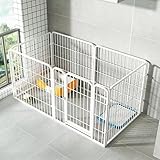 ペットサークル 室内 犬 ゲージ 小型犬 ペットゲージ 中型犬 ペットサークル 室内 犬 サークル ペットフェンス ペットケージ 犬 ゲージ 小型犬および中型犬用 スチール製 室内外兼用 DIY 接続式 簡単組み立て 工具不要 犬 白 140cm*70cm*80cm