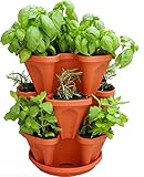 3 Tier Stackable Garden - Indoor / Outdoor Vertical Planter Set - Self Watering Tiers From Top Down 