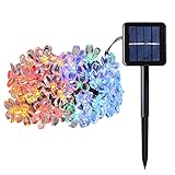 B-right 30ft 50 Led Solar Outdoor Cherry Blossom String Lights, Multi-Color Fairy Light for Garden, 