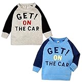 (ブルー杢/80cm)ベビー服 男の子 トレーナー 長袖 裏起毛 フロントプリント バック車プリント 男児 ベビー