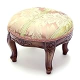 【イタリア製クラシック家具】猫脚フットスツール/ピンク H25XФ35cm 2-SRCPIR