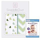 SwaddleDesigns SwaddleDuo Set of 2 Swaddling Blankets Cotton Muslin + Premium Cotton Flannel and The