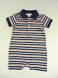 ラルフローレンRalph Laureベビーキッズ子供服男の子用半袖ボーダーカバーオール（ネイビー/オレンジ）9ヶ月用70cm 【並行輸入品】