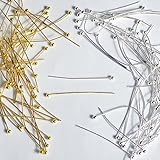 【BEAUTY PLAYER】丸ピン 約600本 3.0cm丈 ゴールド シルバー アクセサリーパーツ 金具 ピアス ブレスレット ネックレスなど ハンドメイド材料 DIY用 ケース付き(3CM)