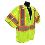 Safety Vest Surveyor Breakaway Class 3 Zipper Green Mesh XLarge/2XL by Radians