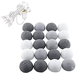 Kicode 9.8ftバッテリー駆動20LEDコットンボールグローブストリングライト 暖かい白熱と 屋内クリスマスパーティーウェディングホリデーフェスティバル祝賀家デコレーション商業用