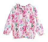 Candykids ベビー ウインドブレーカー 薄手 キッズ パーカー おしゃれな 女の子に ぴったり キッズ用 トレンチ コート ラッシュガード パーカー 防寒着 長袖 UVカット 日焼け防止 (1