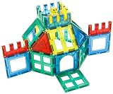 78個クリアカラー磁気タイル建物ブロック教育12 Shapes withストレージボックス