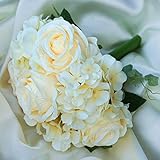 tableclothsfactory 4 Bouquets Blushリアルタッチ人工ローズ&紫陽花フラワーウェディングブライダルブーケ