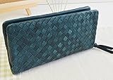 長財布 本革ポニーメッシュ ラウンドファスナ ブルー ウォレット ポニーレザー 馬革 Wallet No22477 メンズ財布 レディース財布 サイフ