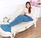 MyToyマーメイドテール毛布ハンドメイドニット新しいファッションFish Tailソファ毛布TVウール子供/大人用、85 * 195 cm 85*195CMcm/33''*76.6'' ブルー bl