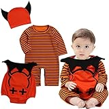 Burning Go 3点セット ハロウィン 衣装 子供 デビル 悪魔 かぼちゃ ベビー パンプキンコスチューム 女の子 男の子 子供用 仮装 ダンス衣装 赤ちゃん 着ぐるみ 子供用 キッズ ハロウィ