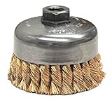 Weiler 12776 Knot Wire Cup Brush, 4" Single Row, 0.20" Bronze, 5/8"-11 UNC Nut [並行輸入品]