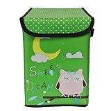 Wrapables子供のフクロウ折りたたみ式ストレージビンfor Clothes and Toys グリーン A67303c