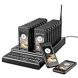 liankeshop ワイヤレスチャイム フードコート呼び出し機ベル 業務用 受信機１台＋送信機20台 最高500Mの無線範囲 ラストラン 喫茶店 フードコート 病院 などに対応