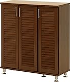 『ルーバーシューズボックス ワイド』【FBC】ブラウン(#9844260-90483)サイズ：幅90.5×奥行33×高さ101cm