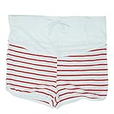 Banane D'or マタニティ パンツ アジャスター スウェット ショートパンツ (白赤, XL)