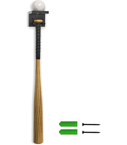 Lot De 2 Supports Muraux Pour Batte De Baseball - En Bois Brut - Présentation Horizontale