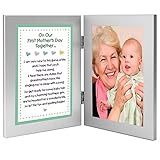 First Mother's Day Gift for Grandmother From Grandchild - New Grandma Poem in a Double Frame - With 