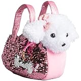 Little Jupiter Pet ぬいぐるみセット 財布付き リバーシブルスパンコール&チャーム付き - 4~5歳~6歳~7歳の子供向けぬいぐるみ - ぬいぐるみ財布 - 女の子用ぬいぐるみ - (ホワイトラブラドゥードル)