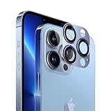 Joolin レンズ保護フィルムiPhone 13 Pro/iPhone 13 Pro Max用 カメラフィルム カメラ保護カバー アルミ合金製 傷防止 アイフォン13プロ/13プロ マックス カメラ保護 耐衝撃AR高透過率 強化ガラス 露出オーバー防止 一体感（ブルー）