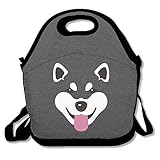 柴犬まる ペット 動物 可愛い お弁当バッグ ランチバッグ ベビー用バッグ One Size ブラック