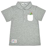 アスナロ（トップス 半袖tシャツ） ポロシャツ ベビー 男の子 子供 はらぺこあおむし ERIC CARLE80 グレー