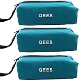 QEES ツールバッグ 道具袋 工具バッグ 25*8.5*7cm　便利　３セット 工具袋 600Dオックスフォード (ブルー)