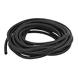 uxcell　コルゲートチューブ ケーブルパイプ　ジャバラホース 10M　プラスチック　ブラック